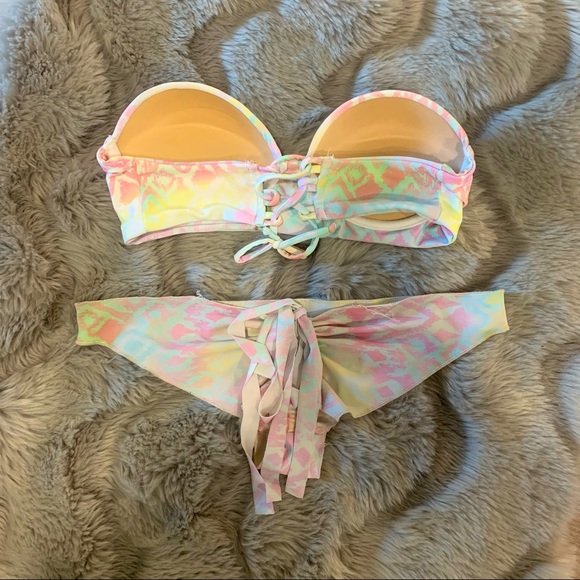 Bandeau Cheeky Stone Fox Swim Bikini Set - Picture 2 of 8